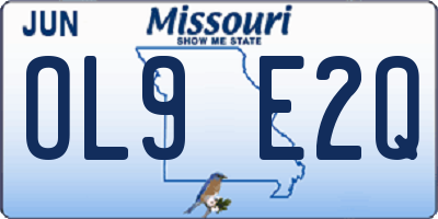 MO license plate OL9E2Q