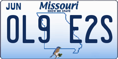 MO license plate OL9E2S