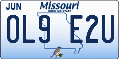 MO license plate OL9E2U