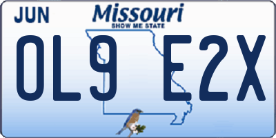 MO license plate OL9E2X
