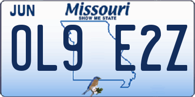 MO license plate OL9E2Z