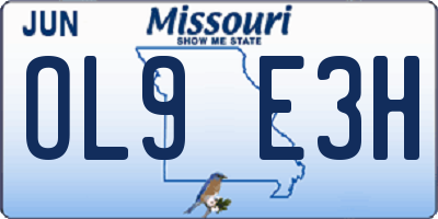 MO license plate OL9E3H