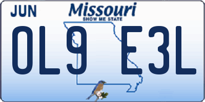 MO license plate OL9E3L