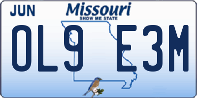 MO license plate OL9E3M