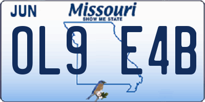 MO license plate OL9E4B