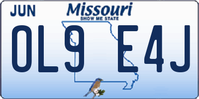 MO license plate OL9E4J