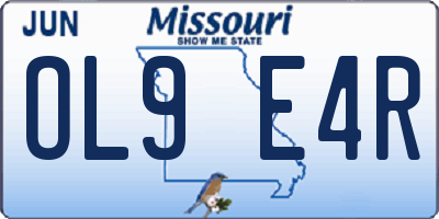 MO license plate OL9E4R