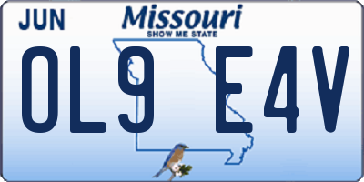 MO license plate OL9E4V