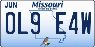MO license plate OL9E4W
