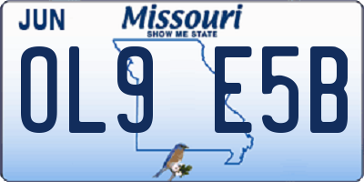 MO license plate OL9E5B