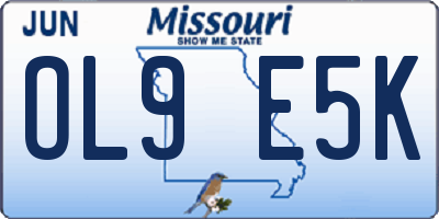 MO license plate OL9E5K