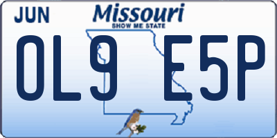 MO license plate OL9E5P