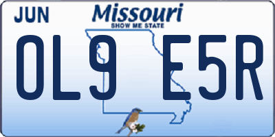 MO license plate OL9E5R