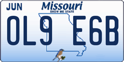 MO license plate OL9E6B