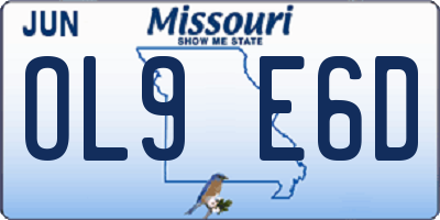 MO license plate OL9E6D