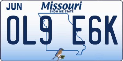 MO license plate OL9E6K
