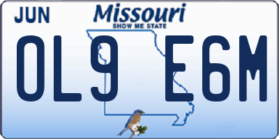 MO license plate OL9E6M