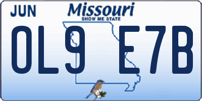 MO license plate OL9E7B