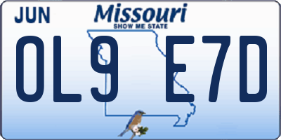 MO license plate OL9E7D