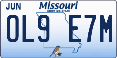 MO license plate OL9E7M