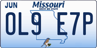 MO license plate OL9E7P