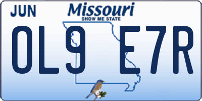 MO license plate OL9E7R