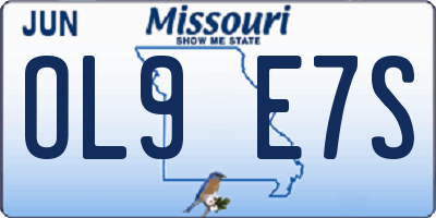 MO license plate OL9E7S