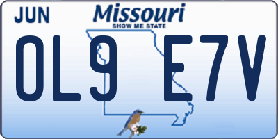 MO license plate OL9E7V