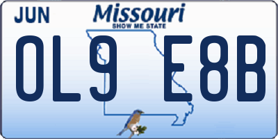 MO license plate OL9E8B