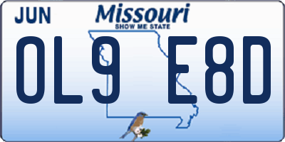 MO license plate OL9E8D