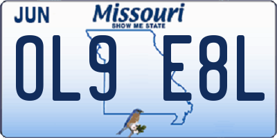 MO license plate OL9E8L