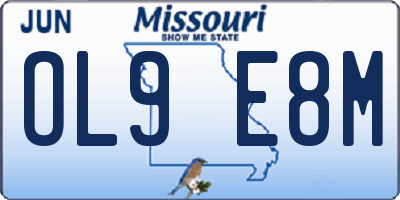 MO license plate OL9E8M