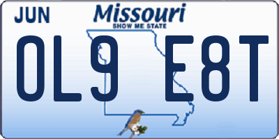 MO license plate OL9E8T