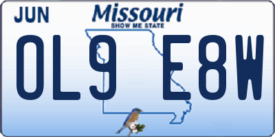 MO license plate OL9E8W
