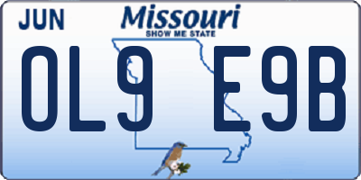 MO license plate OL9E9B