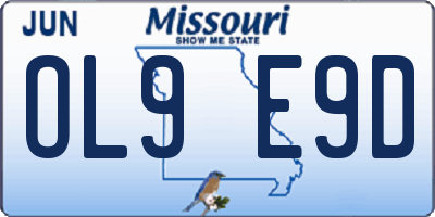 MO license plate OL9E9D