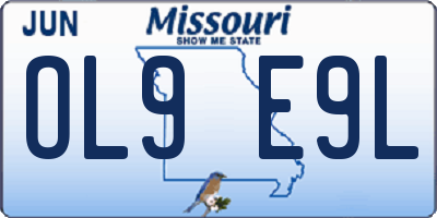 MO license plate OL9E9L