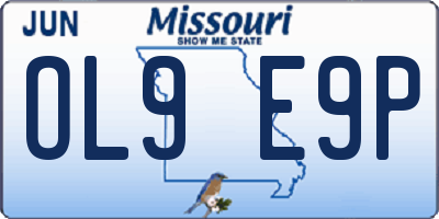 MO license plate OL9E9P