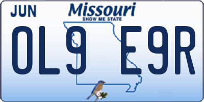 MO license plate OL9E9R