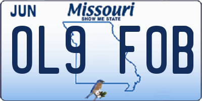 MO license plate OL9F0B