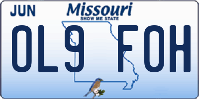 MO license plate OL9F0H