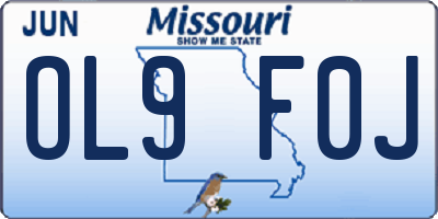 MO license plate OL9F0J