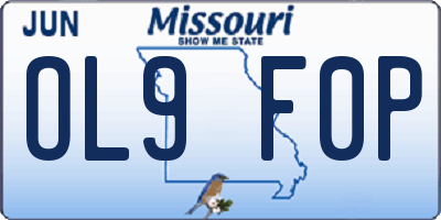 MO license plate OL9F0P