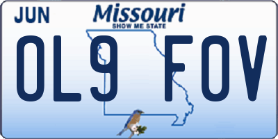 MO license plate OL9F0V