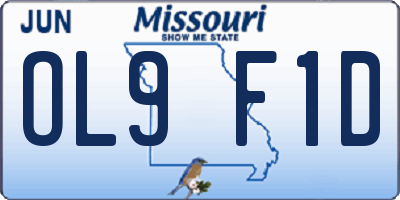 MO license plate OL9F1D