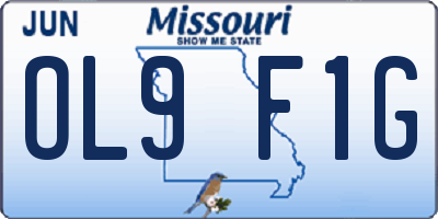 MO license plate OL9F1G