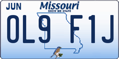 MO license plate OL9F1J