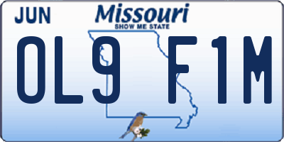 MO license plate OL9F1M