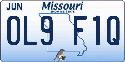 MO license plate OL9F1Q