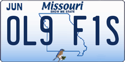 MO license plate OL9F1S